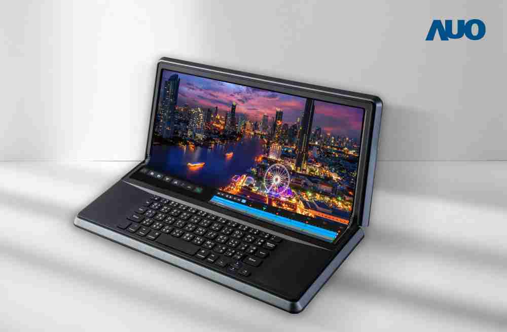 尊龙集团14.6吋Micro LED折迭显示屏幕，，，，搭配半径4mm的弯折绞炼，，，以及高画素、、高亮度、、、高对比度的显示技术特点，，，，即便在大视角下仍保有绝佳色相与亮度